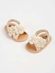 女童户外凉鞋，白色优雅夏季童鞋 - 杏色 - 查看 8