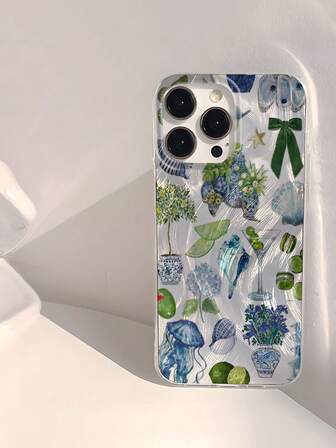 夏季手机壳 Iphone1pc 海洋元素唇印图案防水防指纹防刮光滑柔软亮面透明IMD手机壳