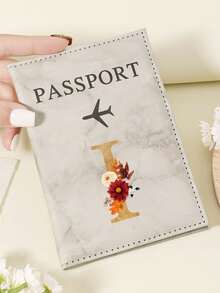 1pc A-Z 26 Letters Fashionable Letter Print Stylish Burgundy Passport Cover, Premium PU Leather Passport Wallet With Multi-Card Pockets For Credit Cards, Boarding Passes, And IDs, Compact And Portable Travel Essentials Organizer For Women, Men Graduation - Pink - View 65