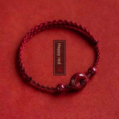 1 件吉祥结红绳手链，男女通用/情侣款，适合祈福、健康、节日、礼物、日常佩戴