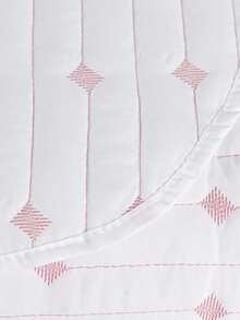 200 Thread Count Double-Sided Bedspread, Double/Queen/King/Single, Embroidered, 3-Piece Luxury Decor - 白色/粉紅色 - 查看 3