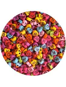 300 Alphabet Letter Beads 7x4mm P Bracelets And Necklaces Jewelry Various Colors - 多彩多姿的心 - 查看 1