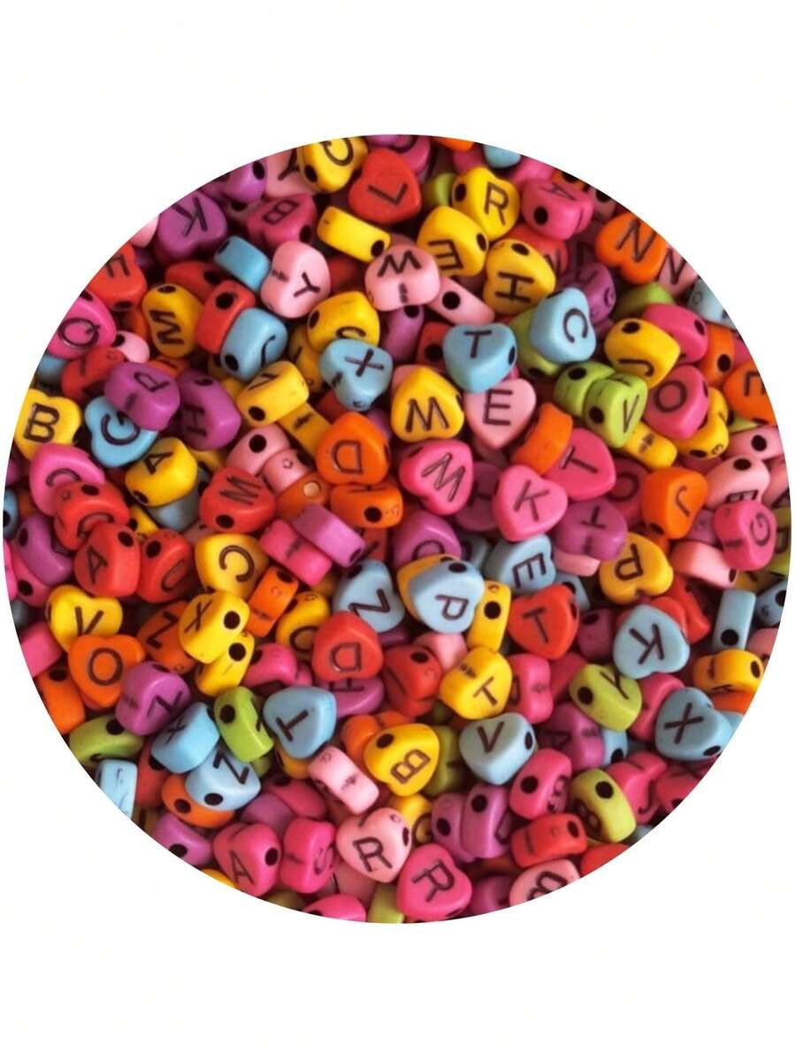 300 Alphabet Letter Beads 7x4mm P Bracelets And Necklaces Jewelry Various Colors - 多彩多姿的心 - 查看 1