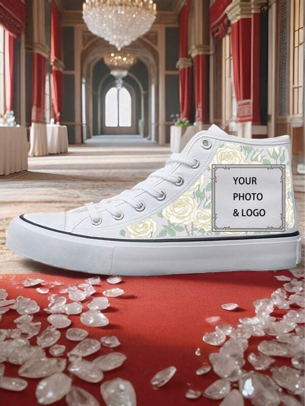 Anpassbare DIY Canvas Sneakers, Mid-Top, minimalistisch, geeignet für alle Jahreszeiten, Outdoor & Casual Wear, Gummisohle, Unisex