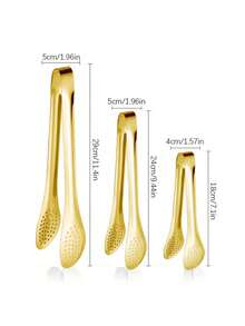 1/3/6 Piece Stainless Steel Serving Tongs Three Sizes, Gold Tongs For Serving Food, Serving Utensils Cooking Tongs For Buffet, Appetizer, Dessert, Parties,Outdoor Barbecue - Gold - View 12