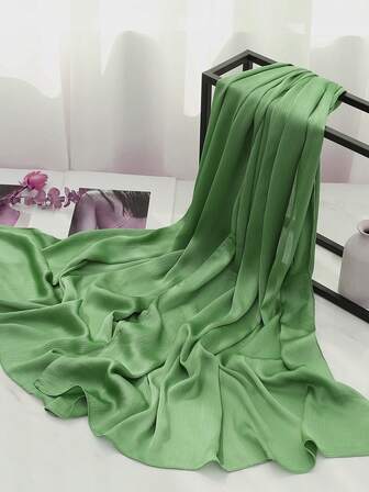 1 件女士优雅纯色仿丝矩形围巾、头巾、女士围巾、披肩、轻薄舒适纯色穆斯林女士裹头巾、长袍、女士头饰，适合春季、夏季和秋季日常穿着和外出，也是斋月的理想选择