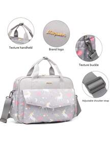 LEQUEEN 1pc New Oxford Fabric Floral Design Large Capacity Mommy Bag, Fashionable, Casual Shoulder & Crossbody Diaper Bag, Multi-Functional, Perfect For Outdoors, Travel, Hospitalization, Storage - Multicolor - View 10