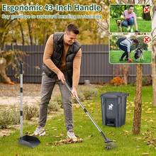 Biubiucat Dog Pooper Scooper Dog Poop Trash Can Set With Removable Inner Bucket Long Handle Rake 150 Waste Bags Easy Pick Up Poop Scooper 20L Dog Poop Trash Bin For Small Large Dog Families - As Pic - View 7