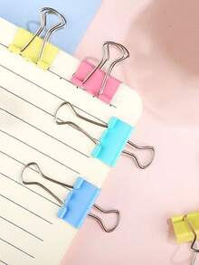 60 piezas de clips de sujeción de metal de colores mixtos de 15mm, tamaño pequeño, ideales para la oficina, regalo de maestro, clips de cocina, estudiantes y colección divertida de papelería. - Multicolor - Ver 5