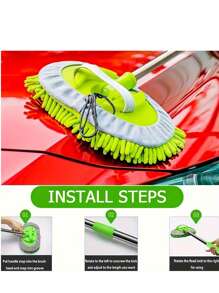 114cm Car Wash Brush Long Handle Car Wash Brush Kit - Gentle On Paint, Effective Cleaning Tool For Cars, Trucks, SUVs, RVs, Trailers - Soft Brush, Microfiber Sponge, Cleaning Gloves For Meticulous Cleaning, No Battery Required