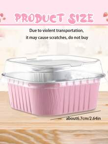 40pcs/30pcs-Mini Cupcake Mold With Lid, Aluminum Foil Cupcake Cup Baking Mold, Square Baking Bowl, Suitable For Cupcakes, Muffins, Desserts, Custard Pudding, Etc., Wedding Birthday Party Dessert Cupcake Cups, Pink