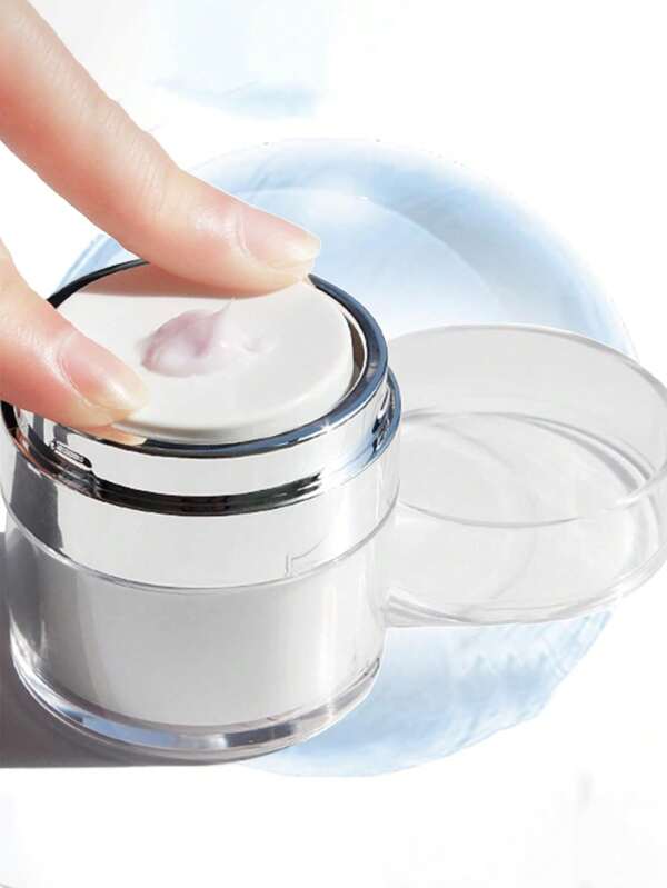 15ml Pressure Vacuum Cream Container, Skincare Cosmetic Refillable Bottle For Foundation, Serum, Lotion And Moisturizer