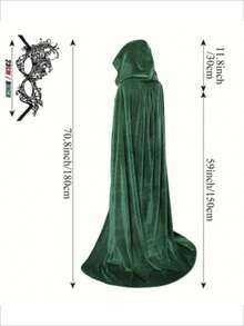 2 件套。万圣节天鹅绒成人全长长袍斗篷套装斗篷 + 面具复活节斗篷服装，天鹅绒斗篷，角色扮演经典哥特式仿羽毛斗篷带毛领，阵亡将士纪念日，狂欢节新年礼物，服装道具 - 彩色 - 查看 8