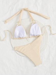 Women's New European And American Split Bikini Set - Beige - View 2