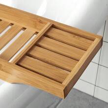 SoBuy 80cm Long - Beautiful Bamboo Bathtub Shelf Bathtub Board Bathtub Support Bath Bridge W X H X D Approx. 80x4.5x14.6cm FRG212-N - Brown - View 3