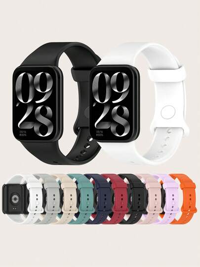 1個 ソリッドカラー カジュアル 取り外し可能な シリコンスマートウォッチバンド、Xiaomi Mi Smart Band 9 Pro / 8 Pro対応