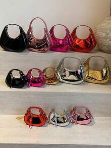 1pc Kids/Youth Crescent Moon Crossbody Bag, Fashion Versatile Mini Shoulder Bag, Available In Small & Large Size - Small - View 3