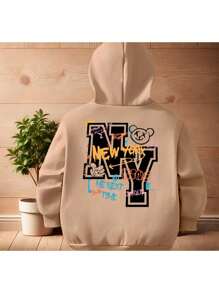 Unisex Winter Casual Hooded Sweatshirt For Kids - 卡其色 - 查看 2