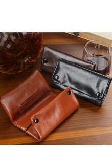 1PC, New Tobacco Bag PU Leather Tobacco Bag Creative Double Buckle Multifunctional Retro Portable Bag For Men's Hand-Held Pipe Accessories, Four Colors To Choose From