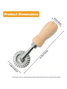 1 Set: Dough Cutter (Wooden Handle), Pasta Roller, Pizza Cutter, Pie Dough Crimper With Ravioli Wheel, Multi-Functional Kitchen Tools - Zinc Alloy Pasta & Pizza Knives, Premium Wooden Handle Cake Mold And Press, Baking Tools, Cookie Cutter And Dough Roller, Zinc Alloy Pastry Knife And Dough Scraper - Multicolor - View 6