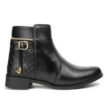Women's Short Mid-Calf Boot Zipper Exclusive Blogger Winter Fashion - Black - View 6