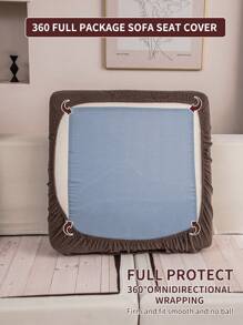 1pc All Season Stretch Sofa Cover, Plush Fleece Anti-Slip Anti-Spill Full Wrap Sofa Seat Cushion Slipcover, Machine Washable Dust-Proof Durable Furniture Protector For L-Shaped Sofa And 1/2/3/4 Seater