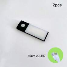 2pcs/Pack Motion Sensor Under Cabinet Light, LED Closet Lights , 3 Color Dimmable Magnetic USB Rechargeable For Kitchen Wardrobe Closets Counter Cupboard Stairs Corridor Shelf
