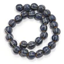 1 pieza Abalorios de calabaza de cerámica con rayas vintage, adecuados para hacer pulseras, collares, encantos de teléfono, joyería hecha a mano DIY, para primavera/verano