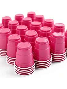 10/20/50/100pcs 2 Oz Pink Wine Glasses, Hot Pink Party Glasses, Singles Party, Birthday Party Glasses, Jelly Wine, Shower, Hot Pink Party Gifts, Pink Party, Party Wine Glasses, Graduation Ceremony Glasses