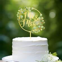 Mr  Mrs Cake Topper Greenery Cake Topper Decorations For Wedding Engagement Anniversary - Rose Gold - View 4