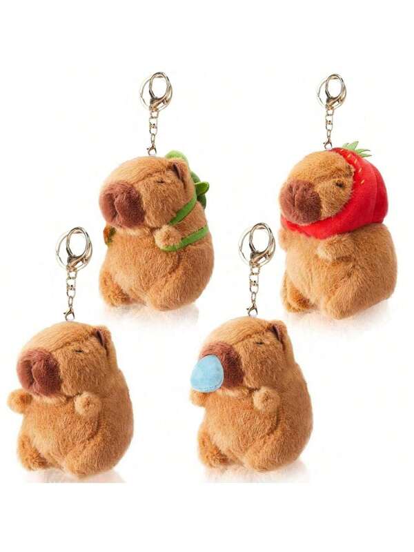 Soft Capybara Plush Keychain Toy Realistic Cute Capybara Stuffed Animals Toy Capybara Plushie, Pendant For Backpack Handbag Birthday Gift,Stuffed Toy,Pink Capybara,Party Favors For Kids, Birthday Decoration