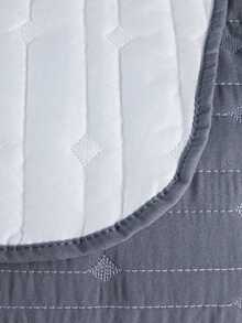 200 Thread Count Double-Sided Bedspread, Double/Queen/King/Single, Embroidered, 3-Piece Luxury Decor - Grey - View 3