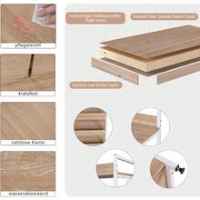 WOLTU Kleiderständer mit Regal Kleiderschrank Offener mit Schuhregal Garderobenständer für Schlafzimmer Holz und Stahl - HellEiche+weiß - Übersicht 6