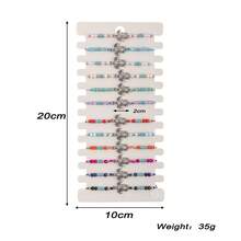 12pcs/Card Fashionable Summer Magical Turtle Beaded Bracelet With Alloy, Artificial Turquoise, Crystal, Adjustable, Women Jewelry Gift For Daily, Travel, Beach, Party, Couples - Multicolor 12 - View 3