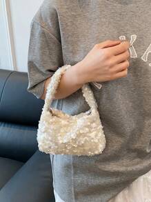 1 pieza Bolso de mano pequeño de alta gama con brillo, estilo minimalista para fiesta de noche, adecuado para banquetes y ocasiones