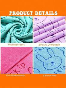 2PCS Pet Bathing Towel, Bathrobe - Super Absorbent, Soft And Fast Drying, Embroidered With Cartoon Design, Suitable For Dog And Cat Bathing And Cleaning, Hand Washable - Multicolor - View 9