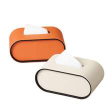 Étui pour boîte à mouchoirs en PU avec fermeture magnétique, support de boîte à mouchoirs elliptique moderne, organisateur décoratif pour comptoir de salle de bain, tables de chevet, bureau de chambre à coucher