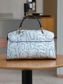 2025新款复古蓝蛇皮高端手提包，时尚奢华女士托特包，轻便大容量单肩斜挎包，鳄鱼纹鸵鸟纹OL百搭挎包