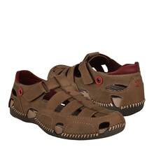 Lobo Solo Men's Sandals In Grey And Red Nubuck 6580 - Grey - View 1