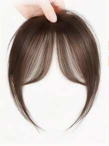 Center Part Bangs Synthetic Wig With Fringe, Simple Basic Style For Everyday Wear, Hair Volume Enhancing