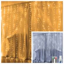 2 pièces 100/200/300 Guirlandes Lumineuses de Rideau avec 8 Modes, Alimentées par USB avec Télécommande, Guirlandes Lumineuses Féeriques Idéales pour Mariage, Noël et Décoration de Fête à la Maison