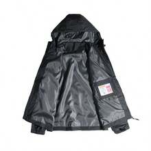 Chaqueta cortavientos informal para hombre - Negro - Ver 4