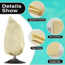 Cubiertas para Plantas, Cubiertas de Protección contra Heladas, Bolsas Grandes, Cubiertas de Protección contra Heladas para Plantas, Cubiertas para Árboles, Tela de Protección contra Heladas con Cordón y Cremallera - Blanco - Ver 3