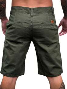 Men Denim Shorts - Verde militar - Ver 1