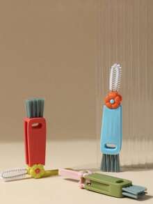 1 件/套 3 合 1 杯和瓶盖刷 – 带深缝隙工具的热水瓶清洁器，适用于厨房、浴室、家庭清洁 - 彩色 - 查看 4