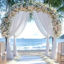 1 Piece Of Pure White Wedding Scene Decoration Gauze, White Wedding Background Decoration 30x236inch Wedding Gauze Decoration, Suitable For Wedding Decoration And Photo Booth Photography Decoration