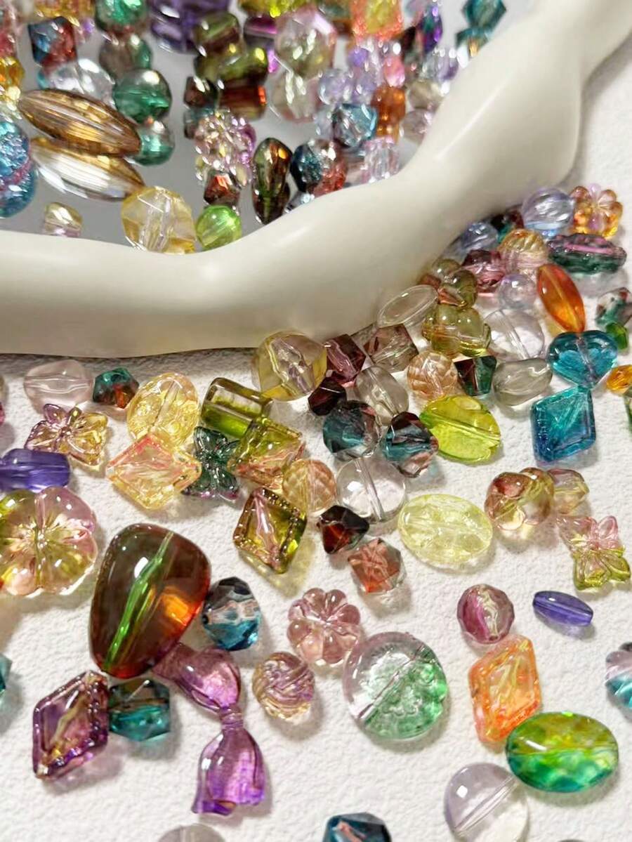 高奢华串珠DIy手工混色仿古感怪异小众项链手链发夹耳环设计材料批发现货多用途穿孔发饰项链、穿孔鞋、手机链设计