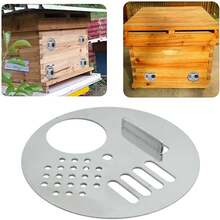 10pcs Metal Circular Beehive Entrance, Metal Round Hive Door Stainless Steel Beekeeping Tools (With Screws)