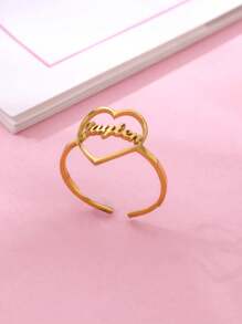 1Pc Anel de nome em forma de coração personalizado, anel de nome personalizado, anel de coração, acessórios de moda para noivado e casamento, presentes de dia dos namorados