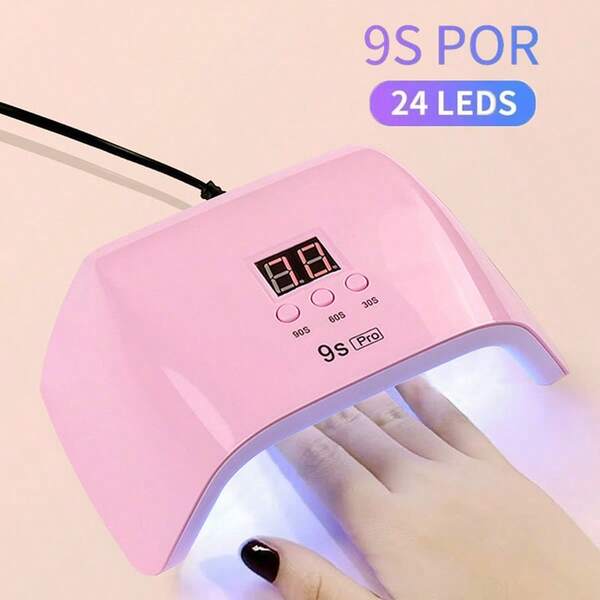 24 LED Perlen Nagellampe, UV LED Nageltrockner Licht für Gel Nägel Lack, 3 Timer Einstellungen & Intelligenter Autosensor, USB betrieben Professionell